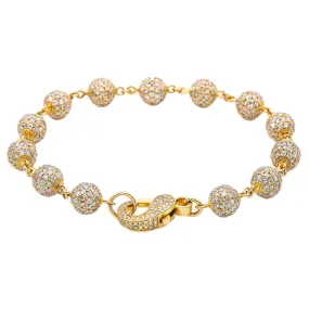 14K Yellow Gold Women Bracelet With Small Balls