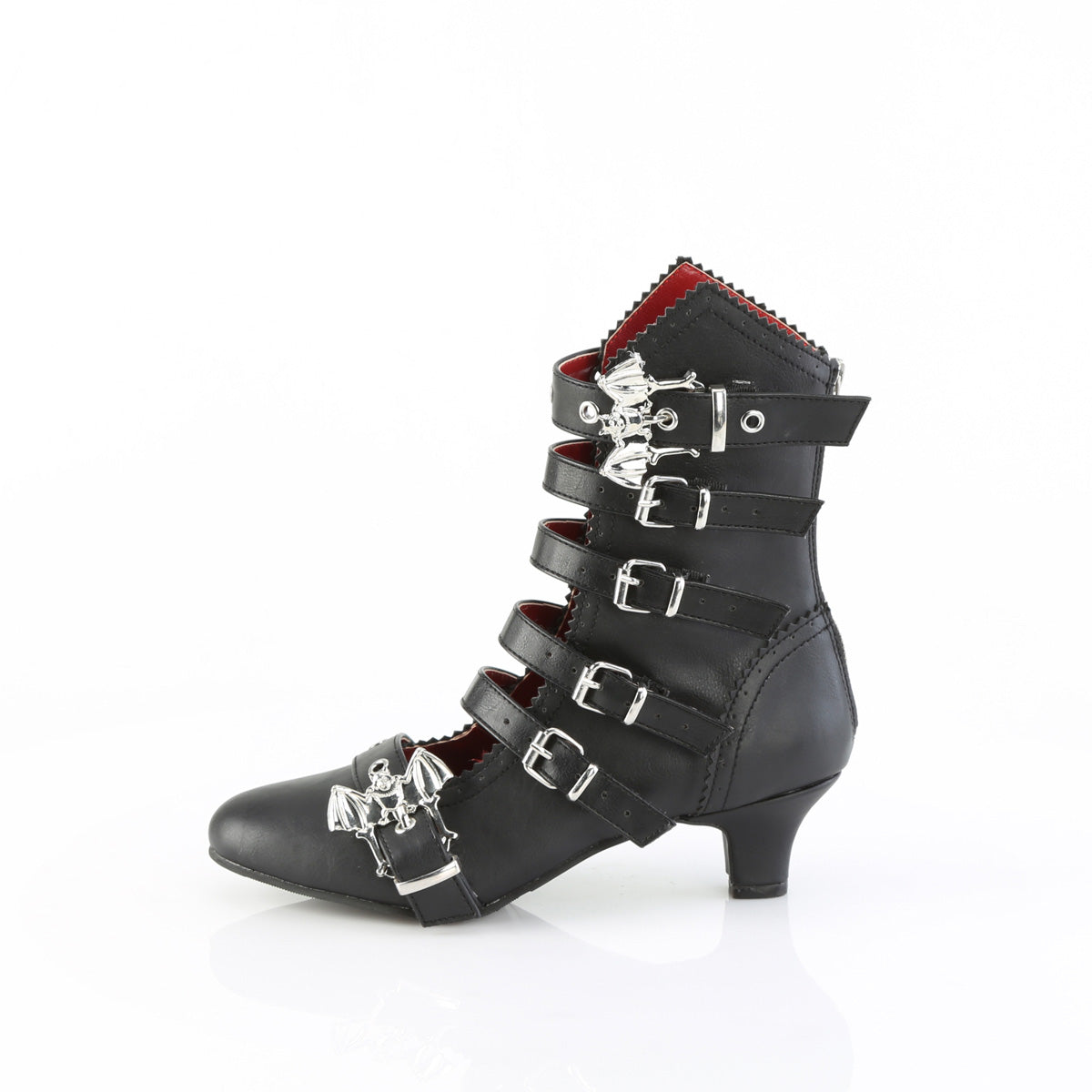 2 Inch Heel FLORA-1035 Black Vegan Leather