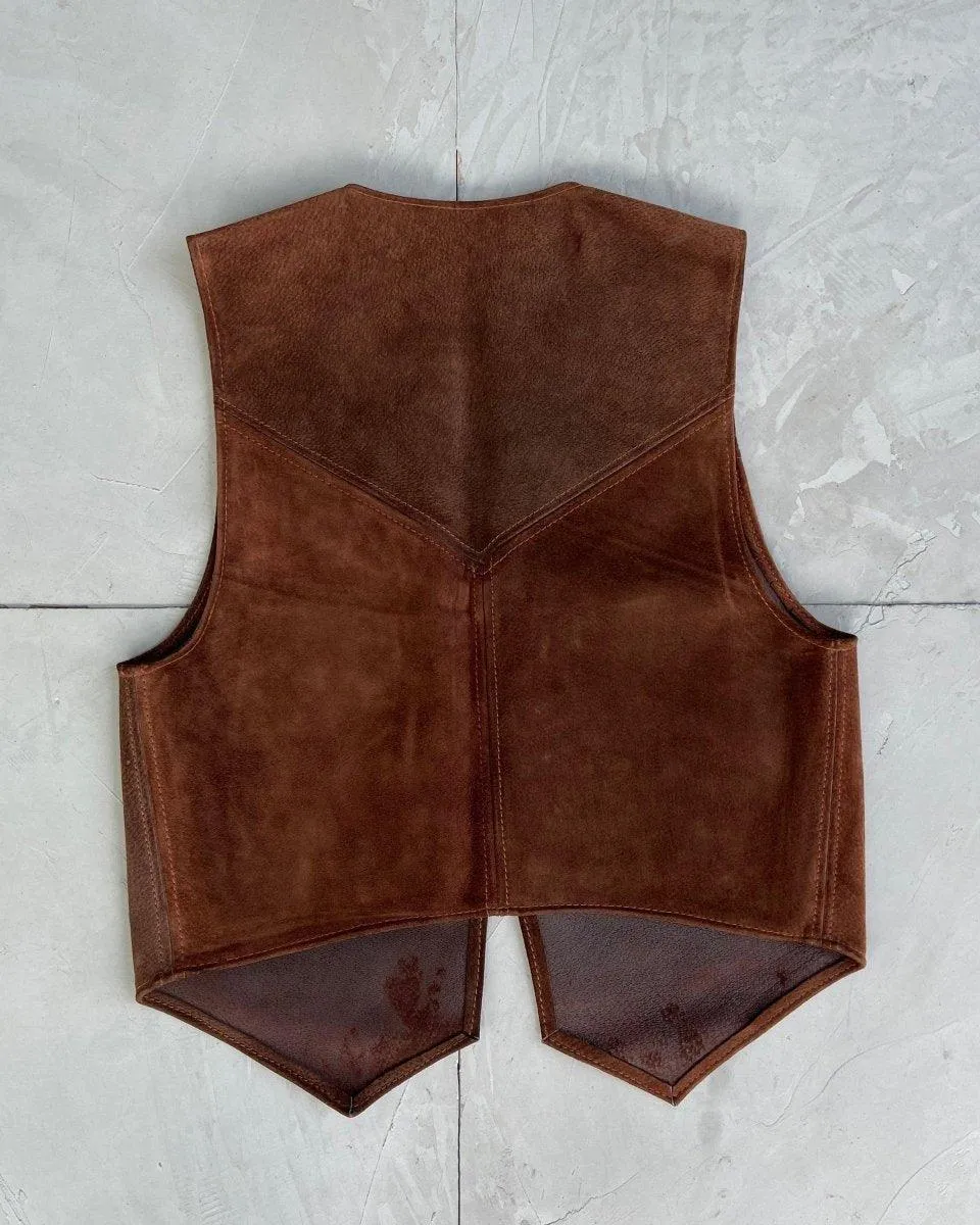 2000'S LEATHER SUEDE WAISTCOAT - M