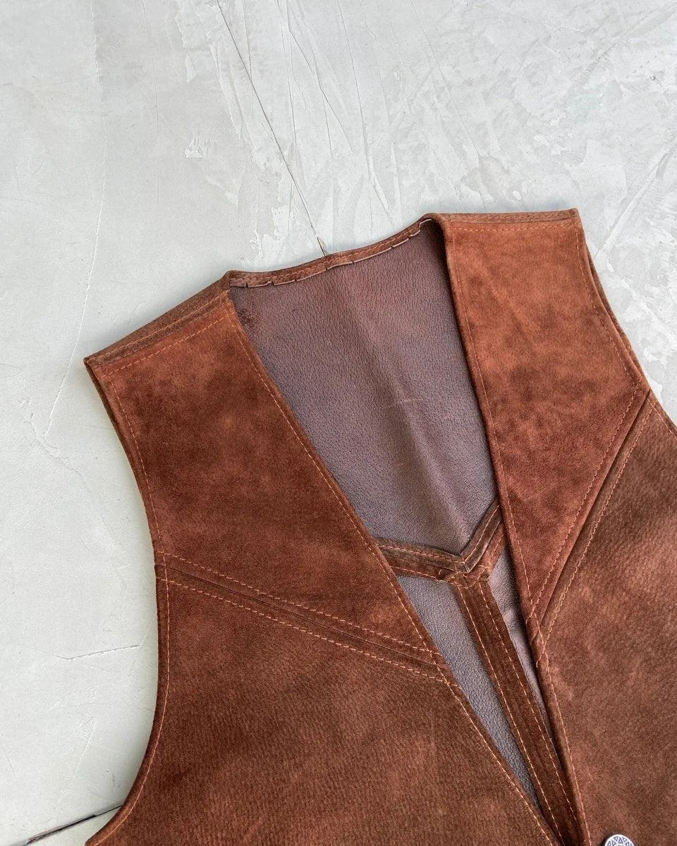 2000'S LEATHER SUEDE WAISTCOAT - M