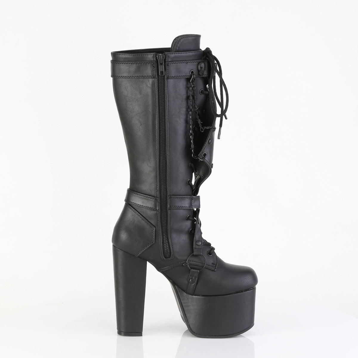 5 Inch Heel TORMENT-218 Black Vegan Leather