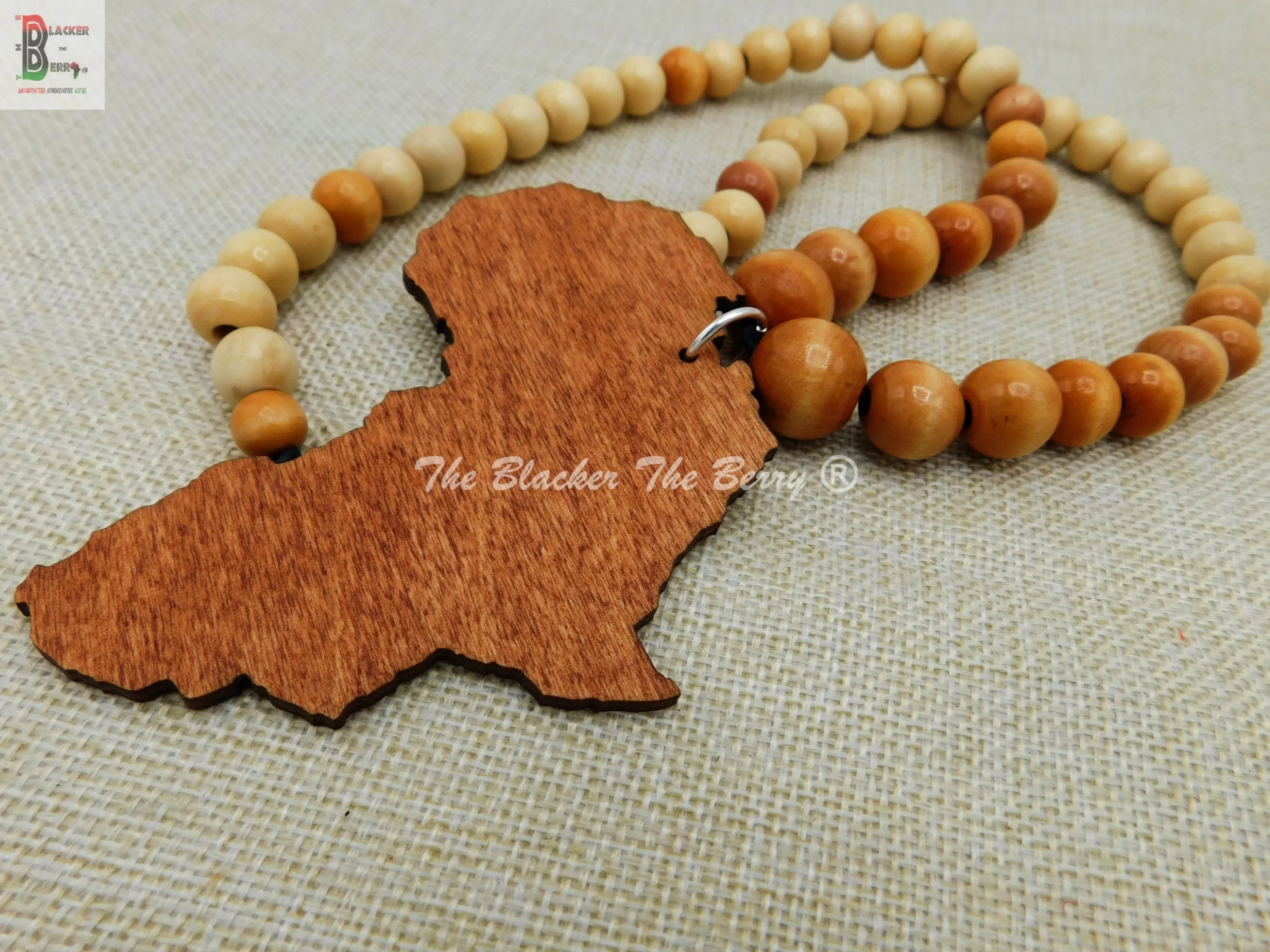 Africa Necklace Beaded Jewelry Long Africa Shape Motherland