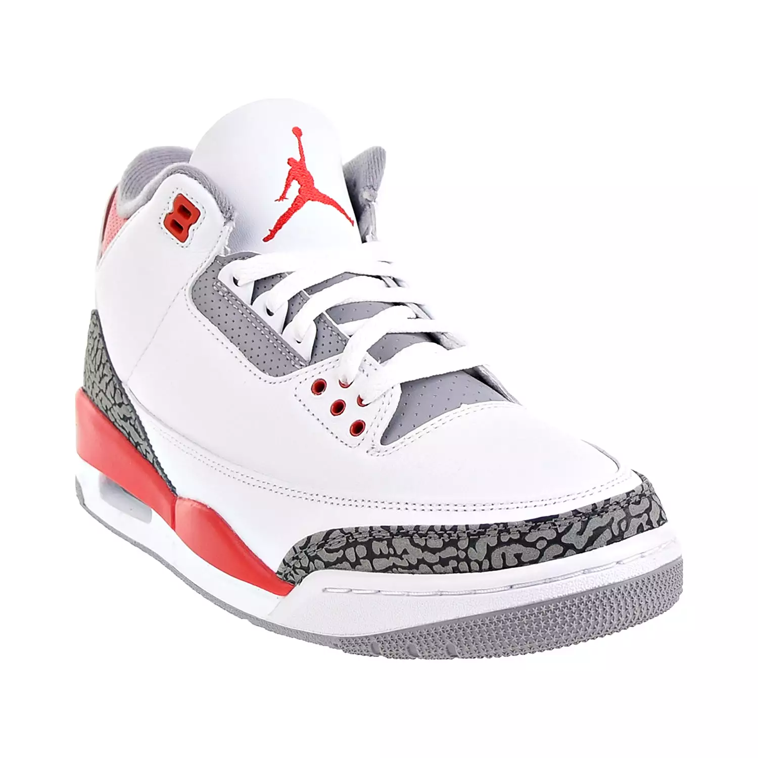 Air Jordan 3 Retro Men's Shoes White-Fire Red-Black