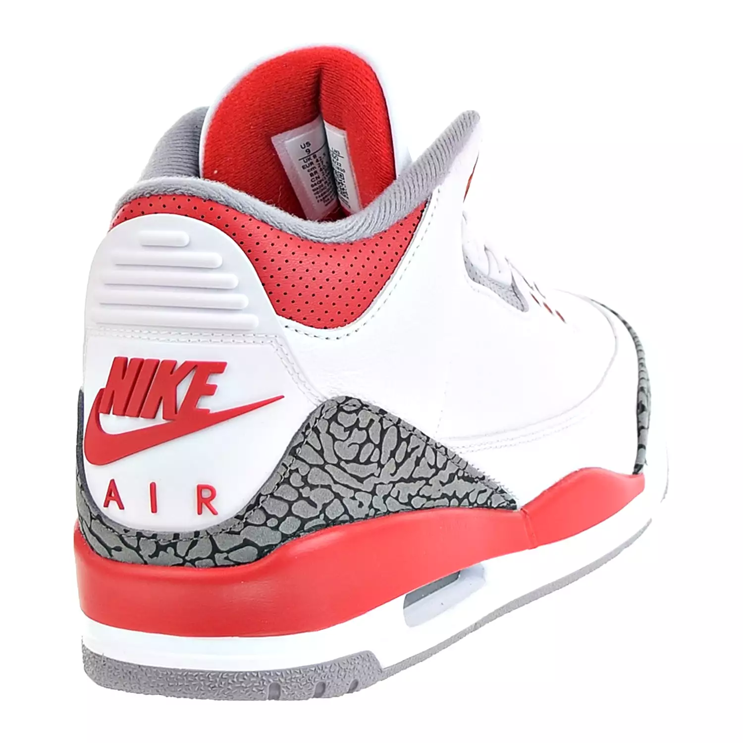 Air Jordan 3 Retro Men's Shoes White-Fire Red-Black