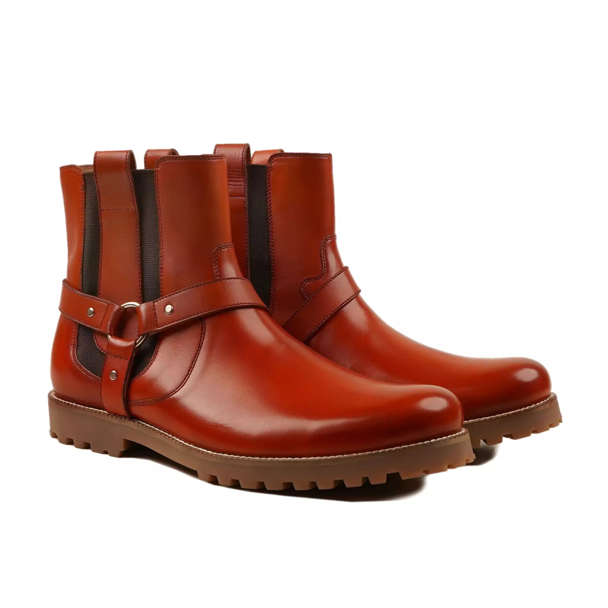 Anka - Men's Orange Tan Calf Leather Jodhpur Boot