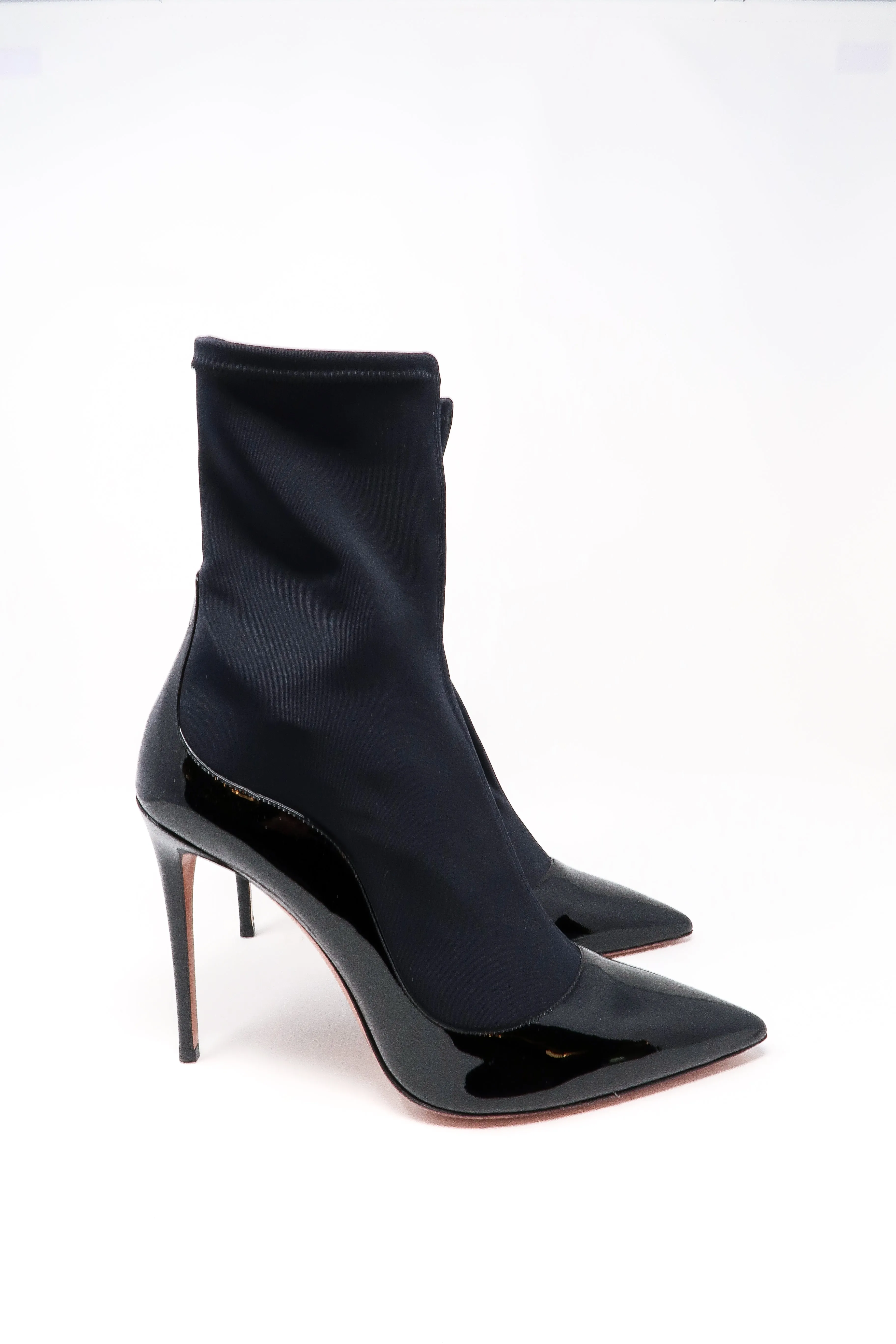 Aquazzura Black Sock Boot Heel Size 41