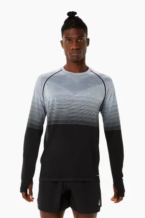 ASICS Men's Seamless LS Top in Black/Carrier Grey