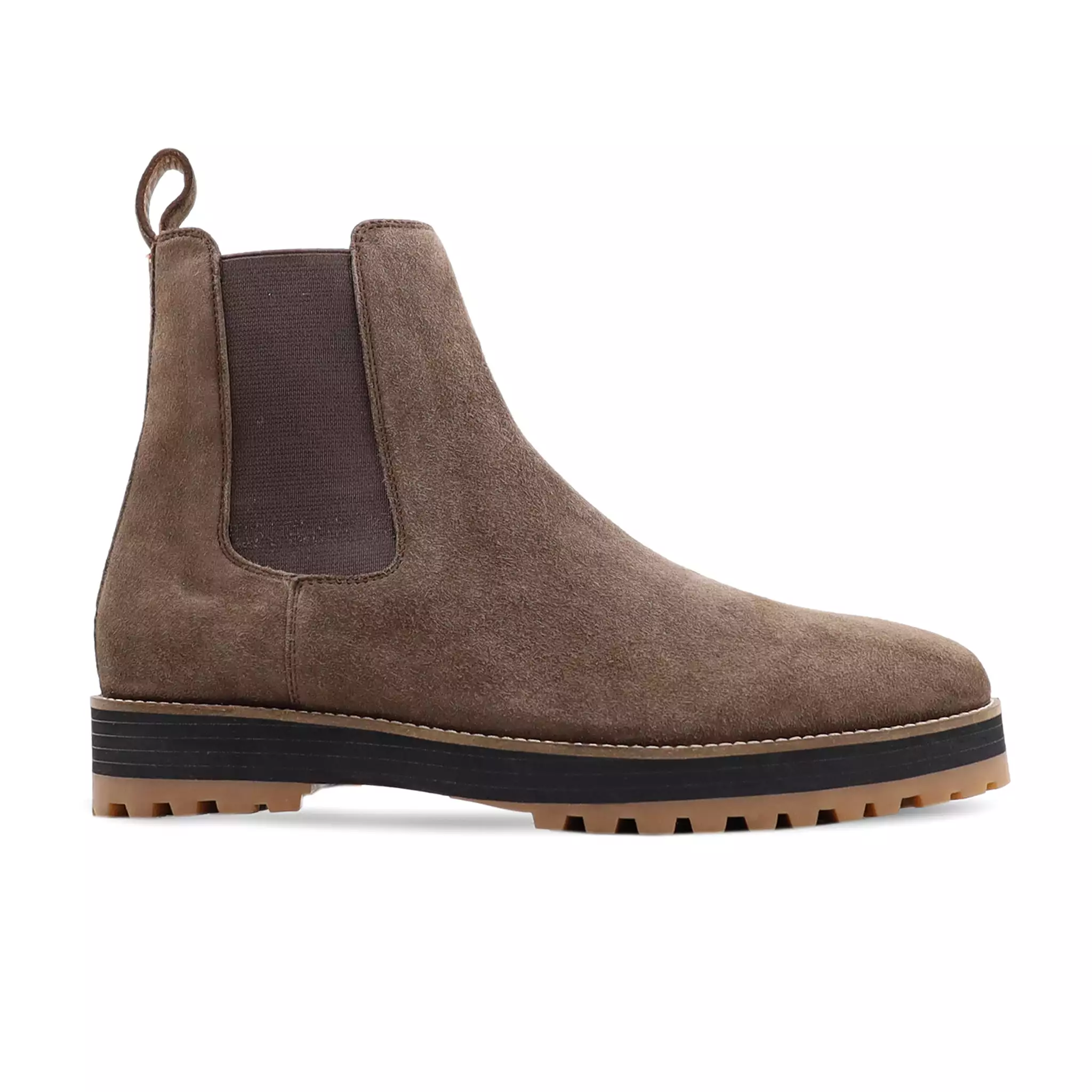 Atters - Men's Dark Brown Kid Suede Chelsea Boot