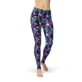 Avery Blue Pink Hearts Leggings