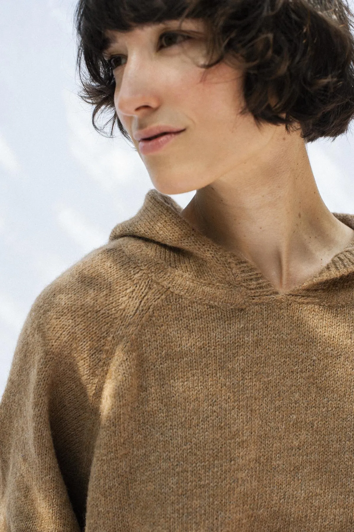 Ayna Hoodie Sweater - Camel