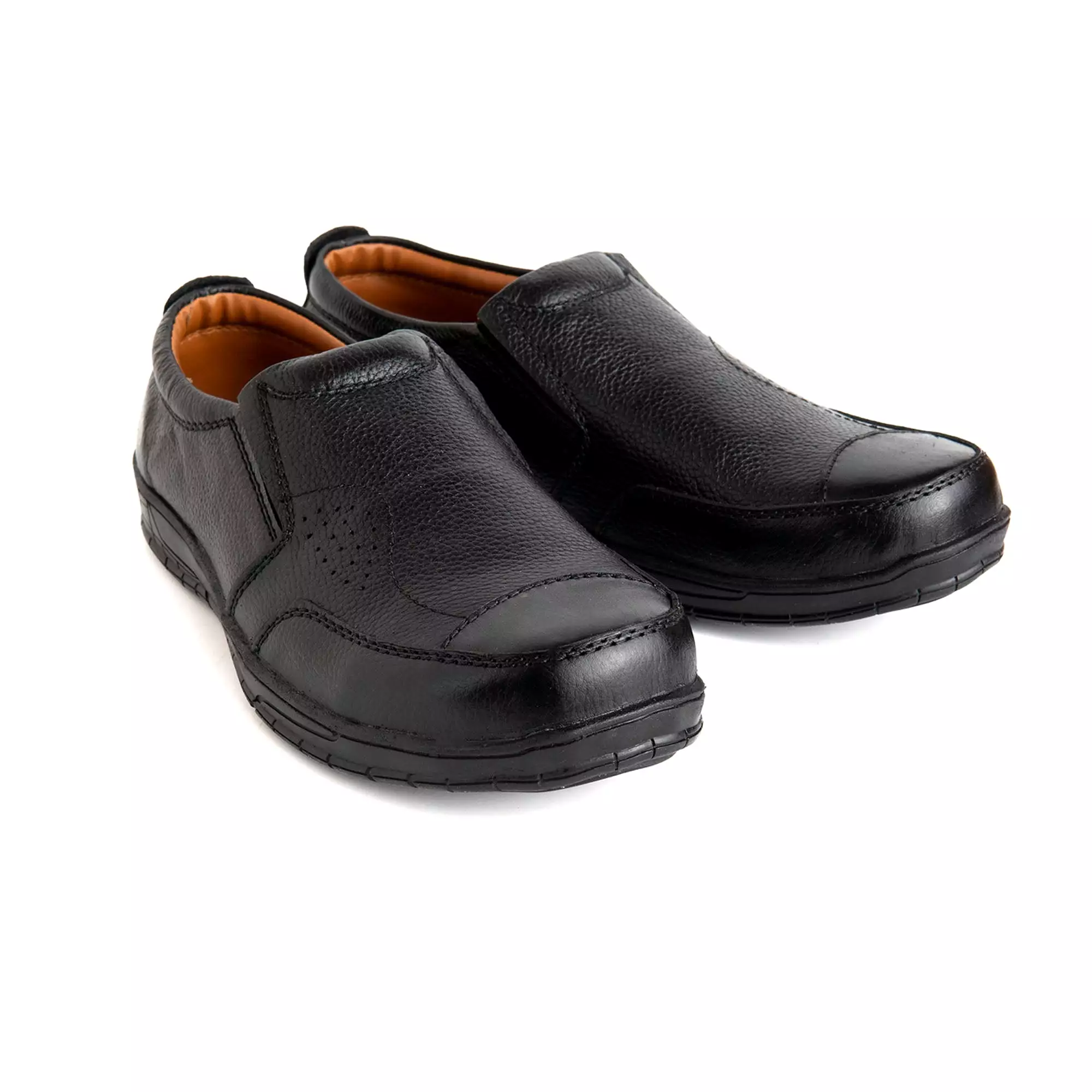 Black Leather Digger Shoes