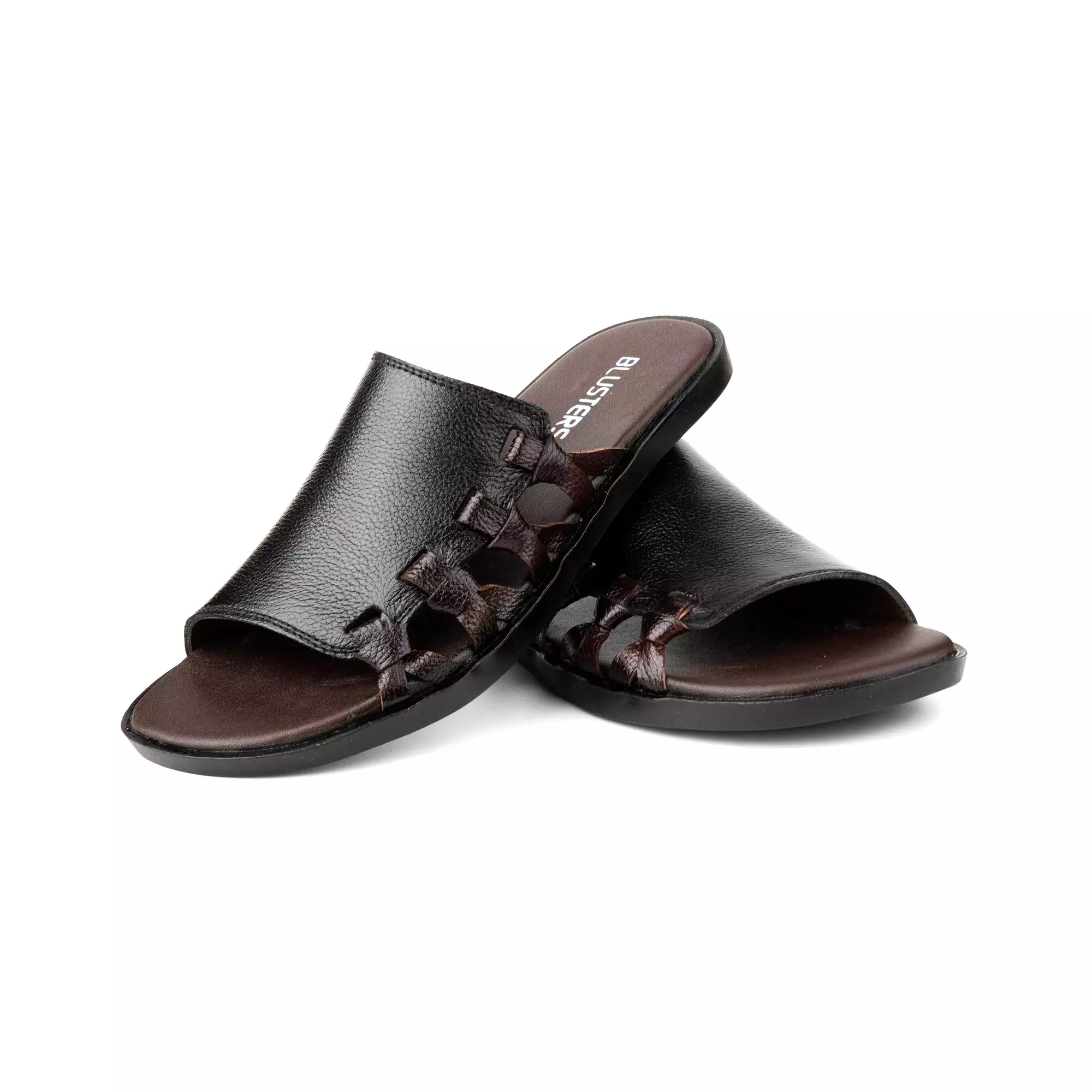 Black Premium Leather Slippers