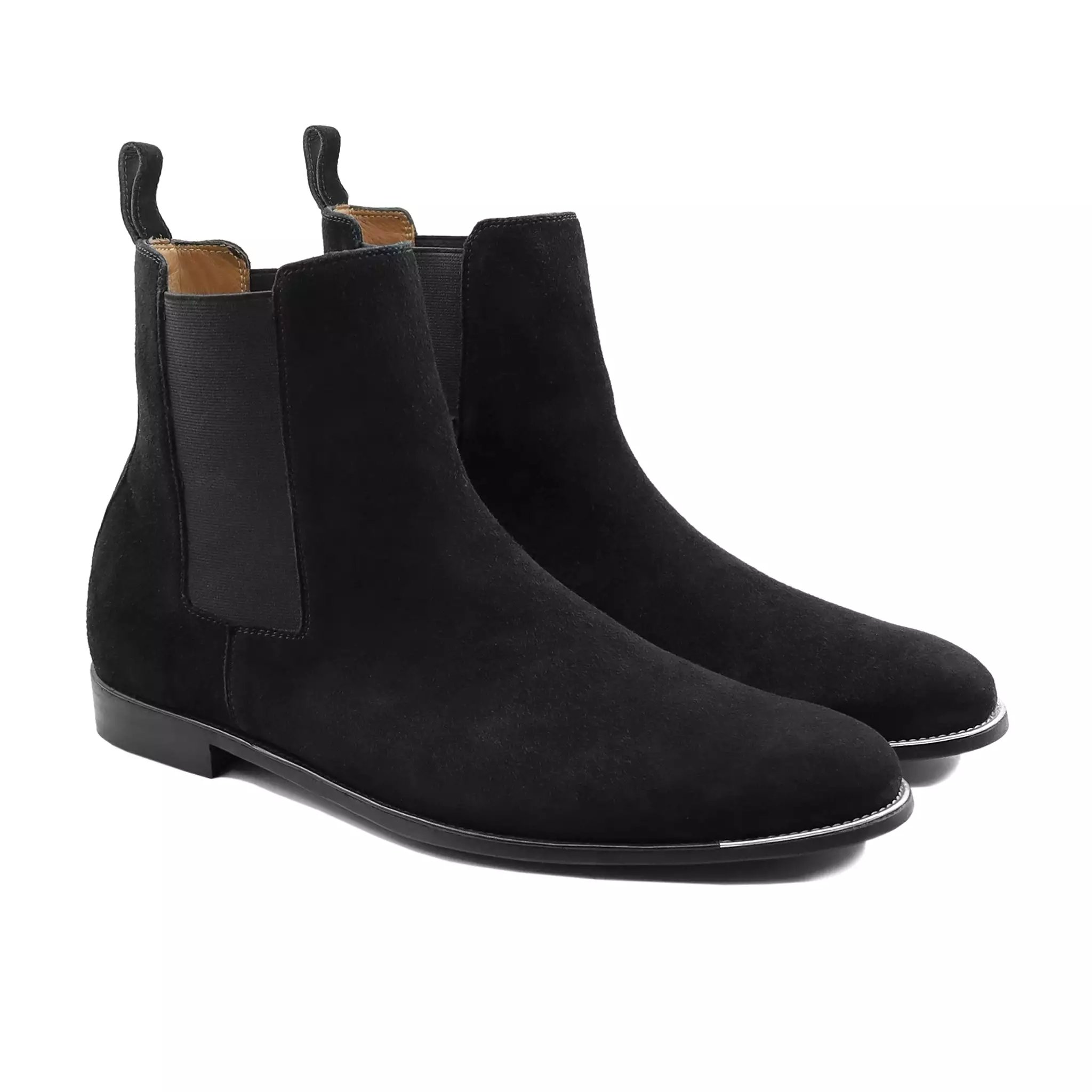 Bludenz - Men's Black Kid Suede Chelsea Boot