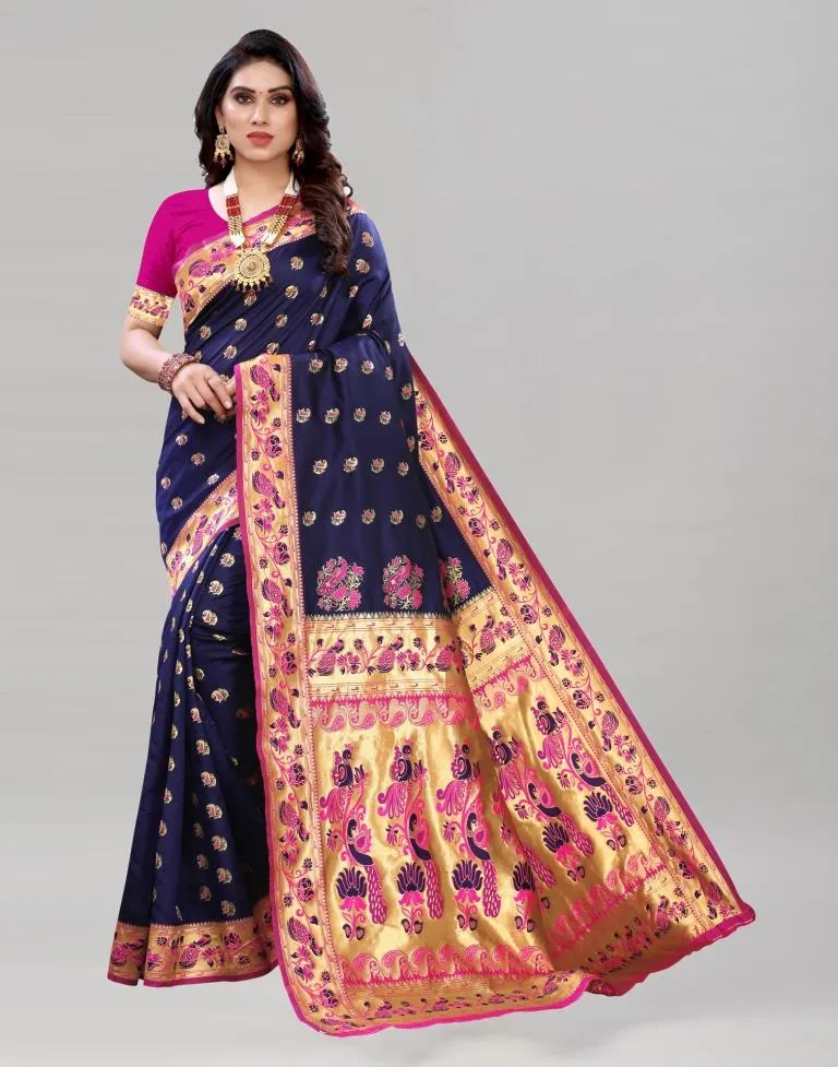 Blue Pathani Saree