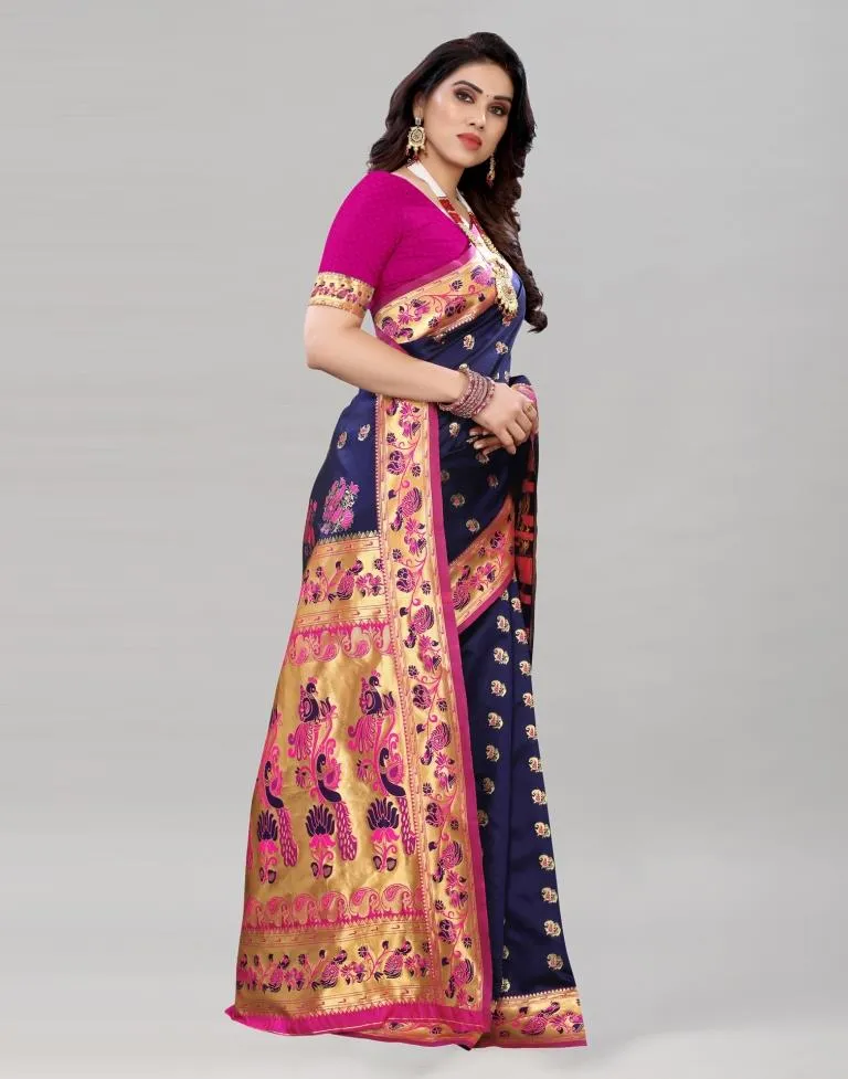 Blue Pathani Saree