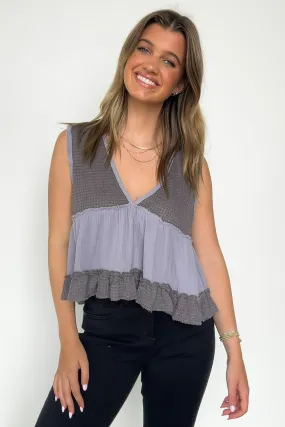 Breeze By V-Neck Ruffle Tank Top