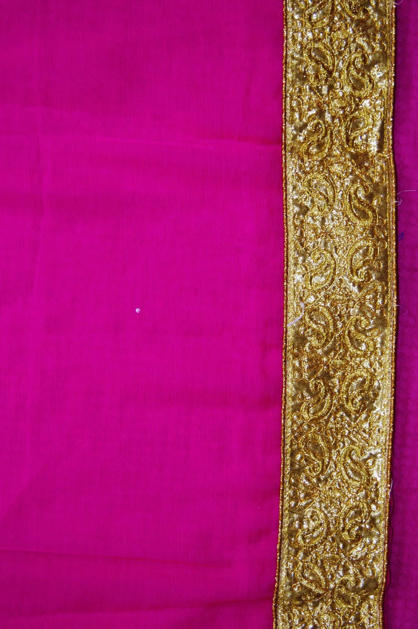 Bright Magenta & Gold Colour With Stone Work Saree