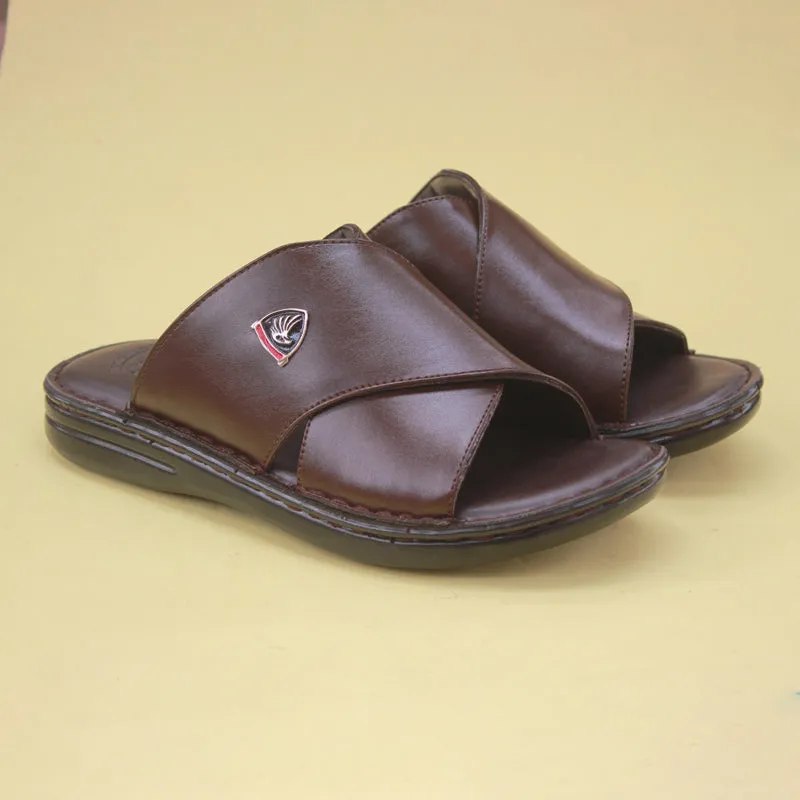 Brown medicated slippers