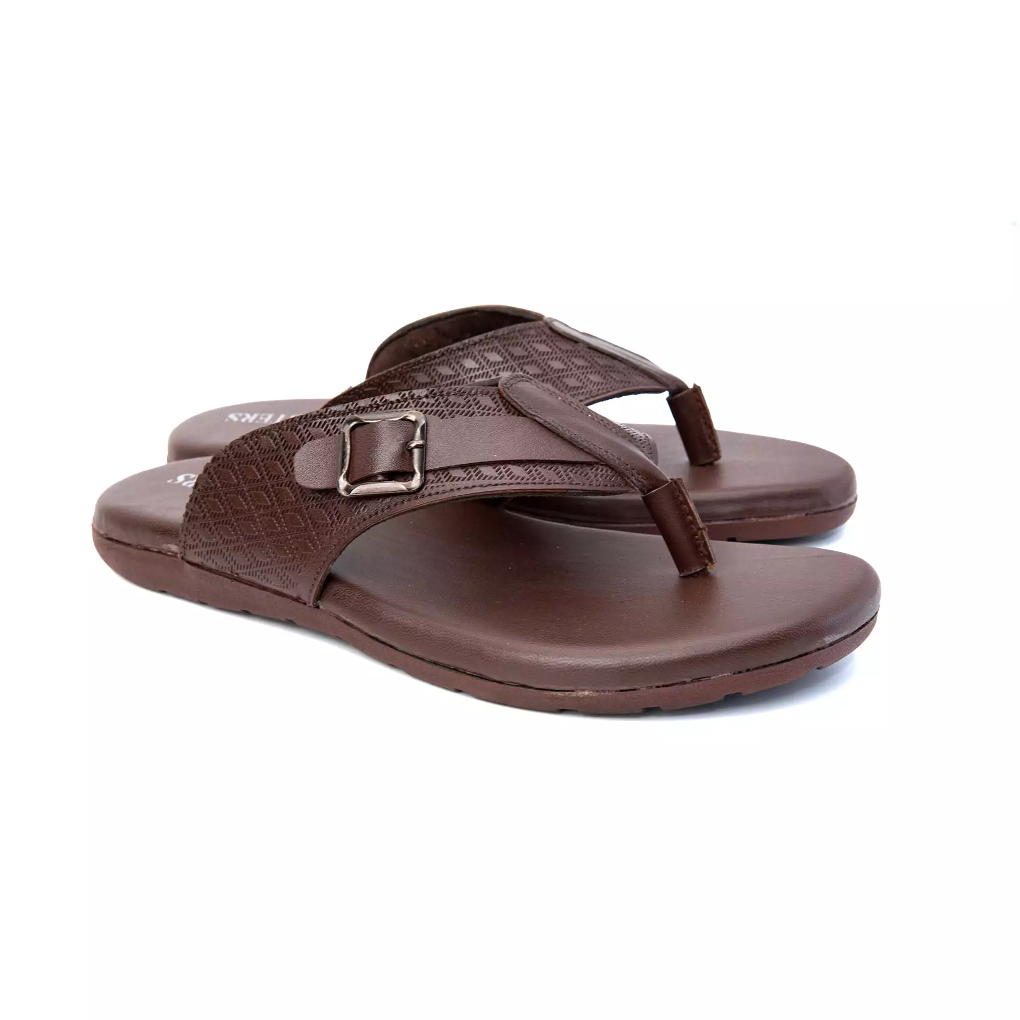 Buckled Padded Leather Slippers