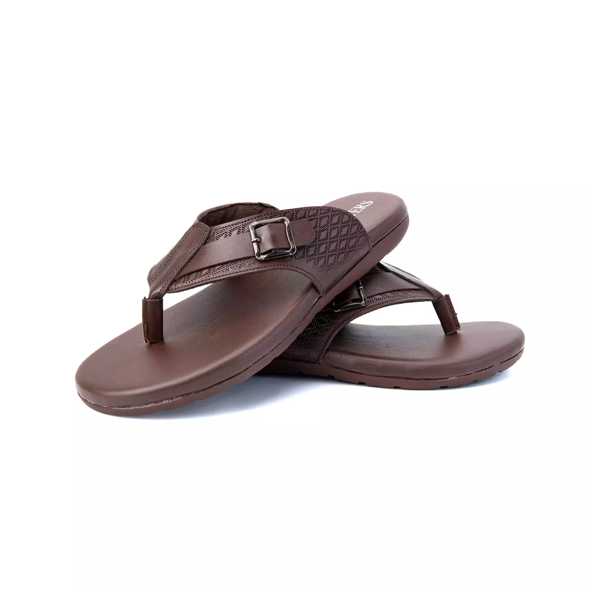 Buckled Padded Leather Slippers