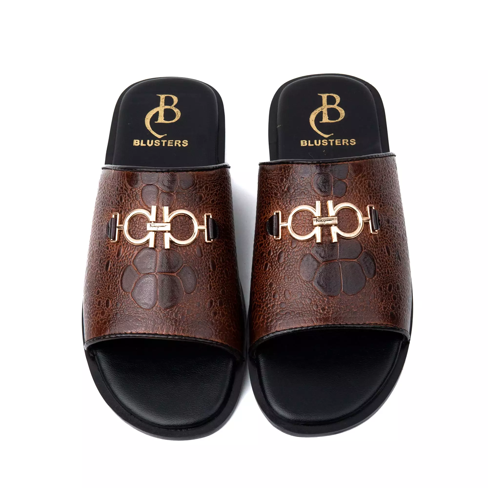 Buckled Premium Leather Slippers