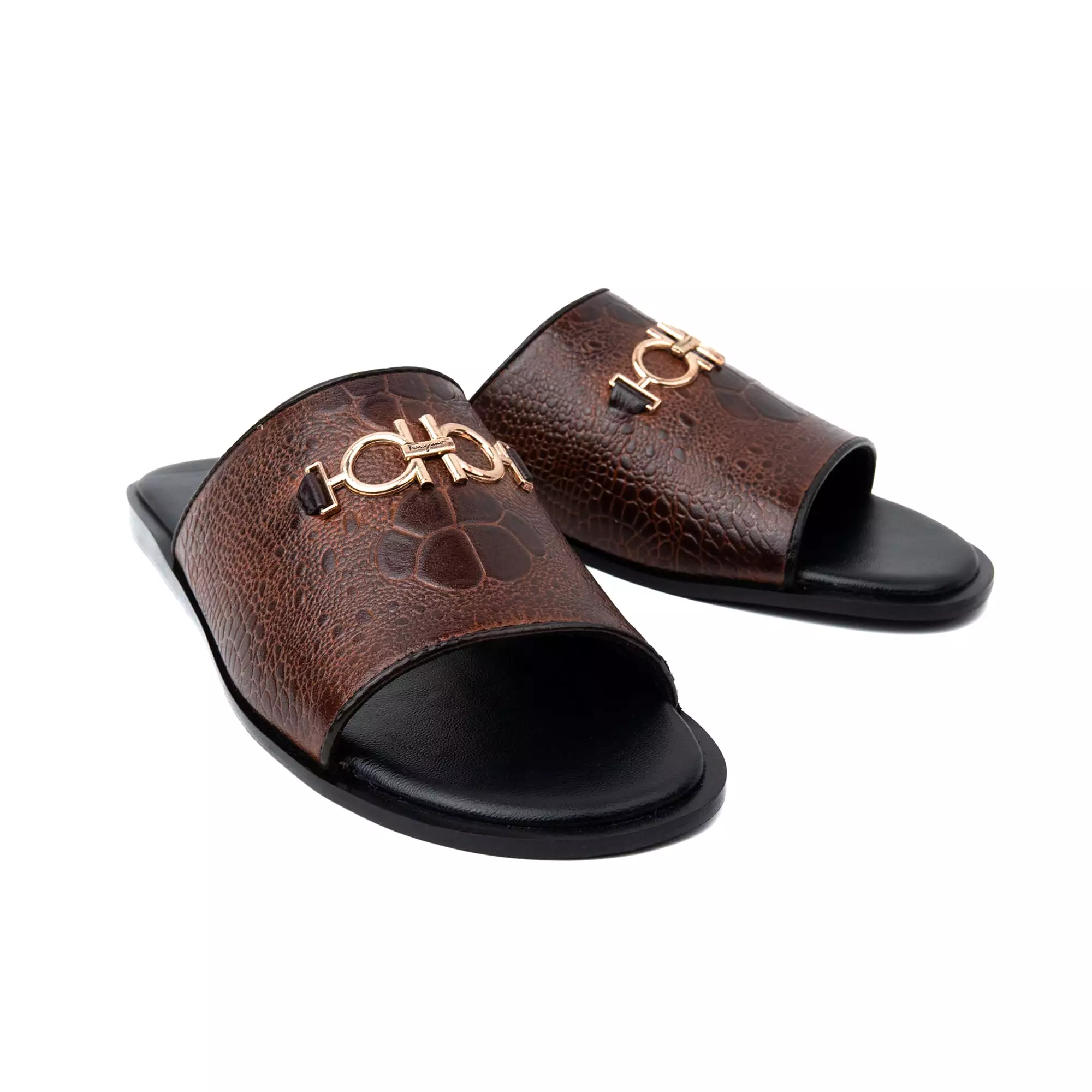 Buckled Premium Leather Slippers