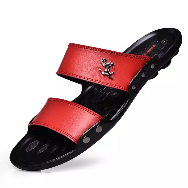 Casual Famous Brand Men Sandals Shoes Slippers Summer Flip Flops Beach Men Shoes Leather