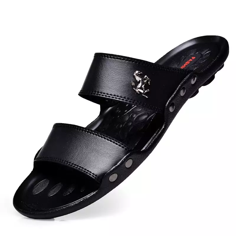 Casual Famous Brand Men Sandals Shoes Slippers Summer Flip Flops Beach Men Shoes Leather