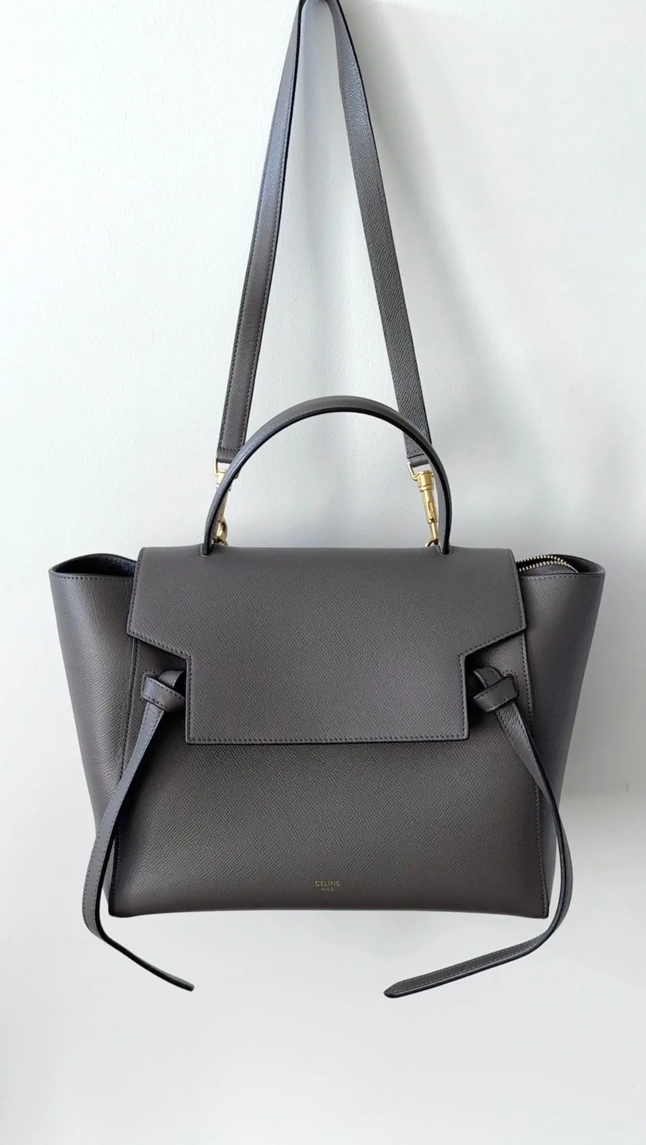 Celine Grey Mini Grained Leather Belt Bag