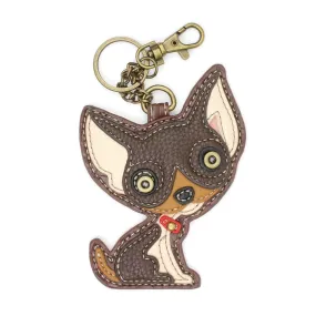 Chihuahua Key Chain in Dark Brown