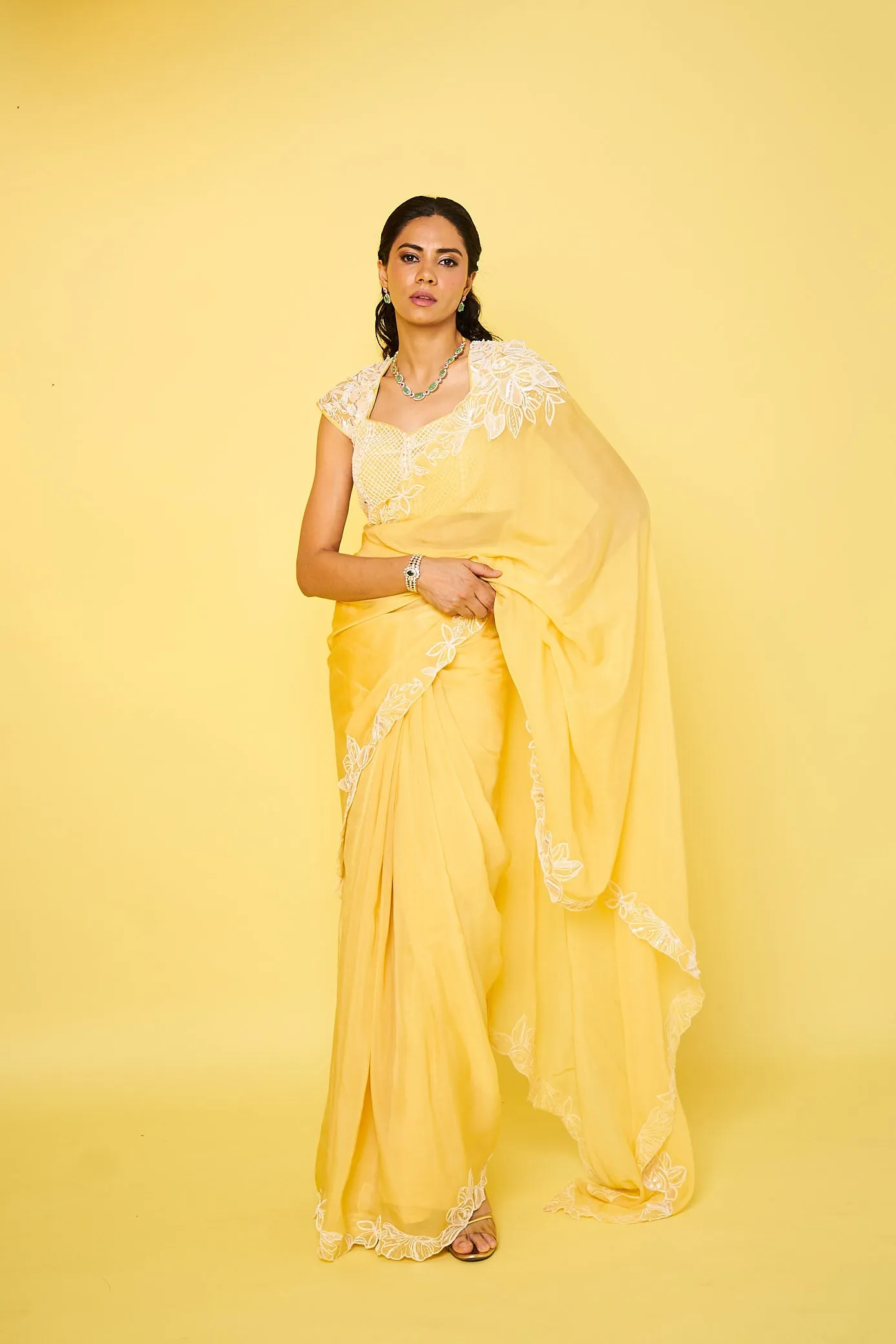 CLEOPATRA SAREE - CANARY