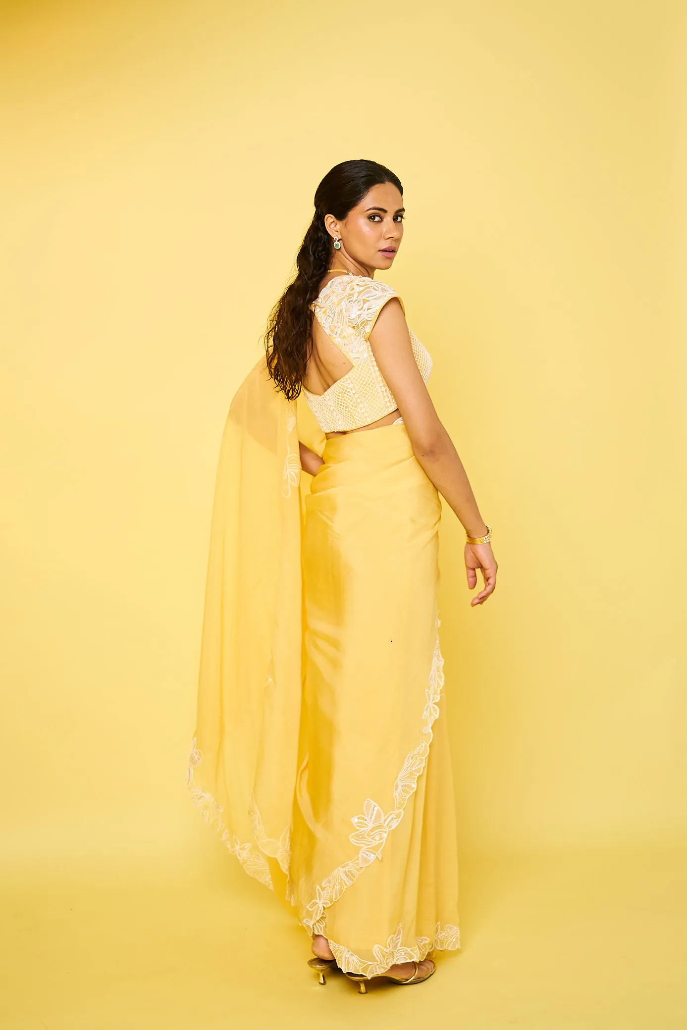 CLEOPATRA SAREE - CANARY