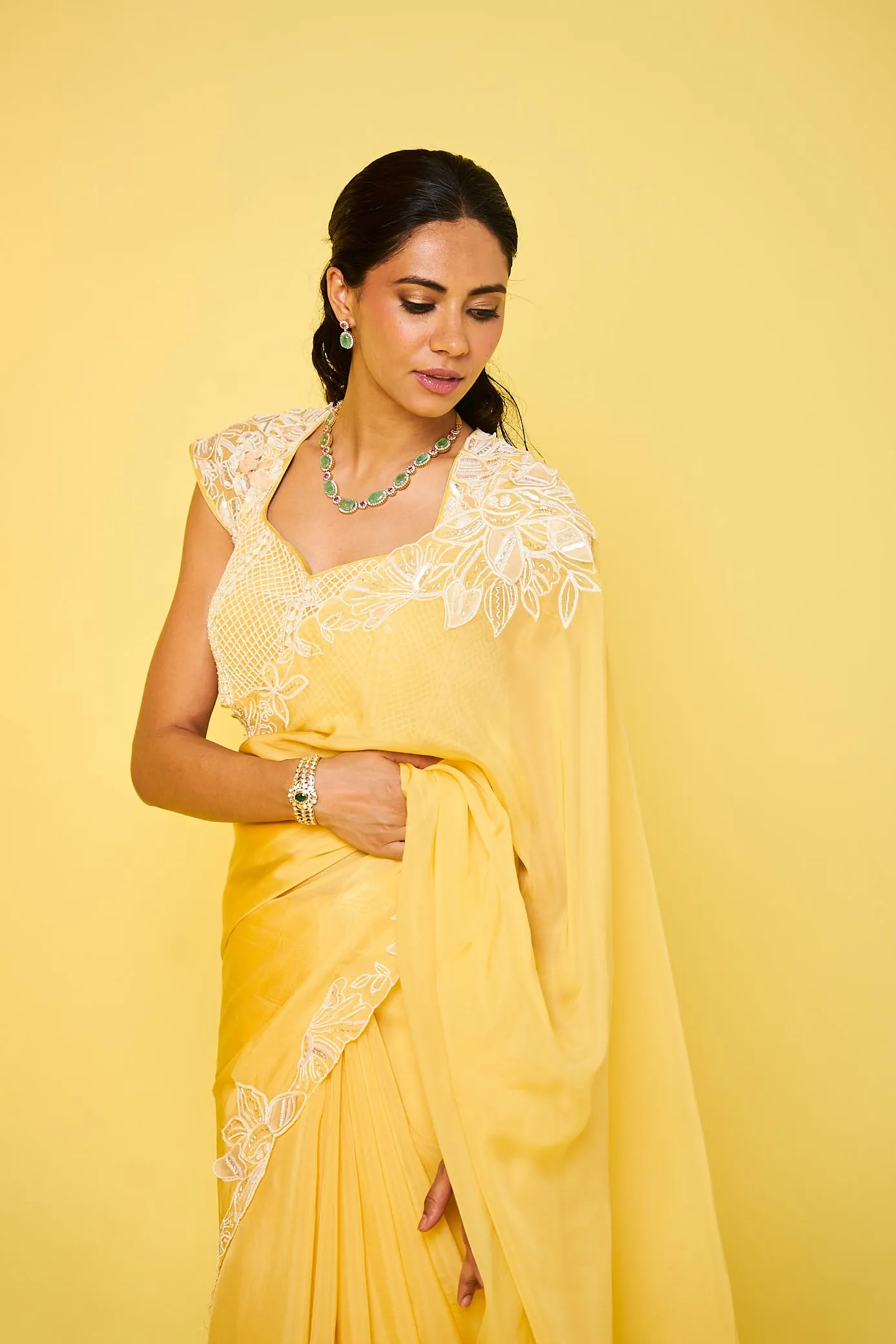 CLEOPATRA SAREE - CANARY