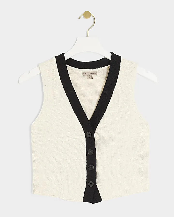 Cream knitted waistcoat