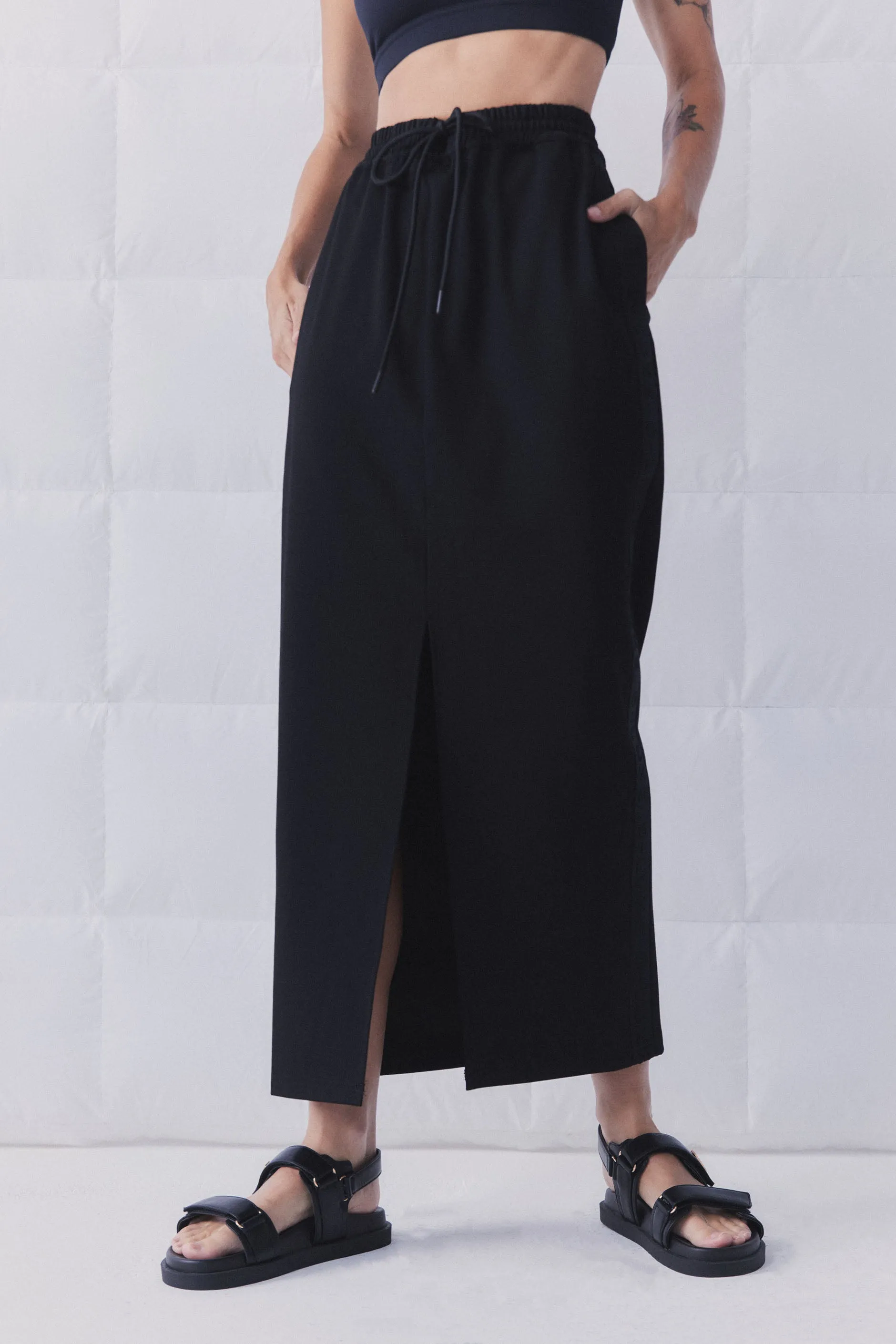 D-Luxe Ponte Logo Midi Skirt