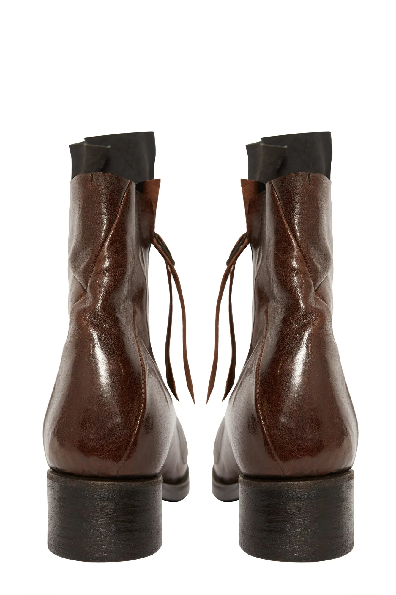 DARK BROWN LEATHER ANKLE BOOT