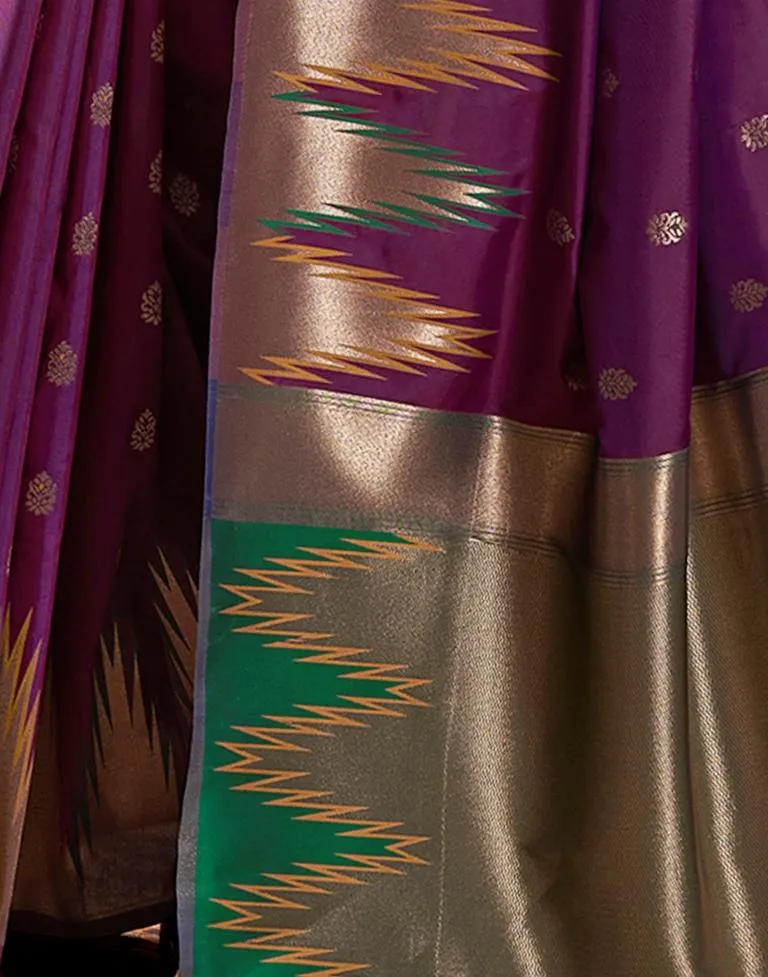 Dark Magenta Silk Woven Sarees