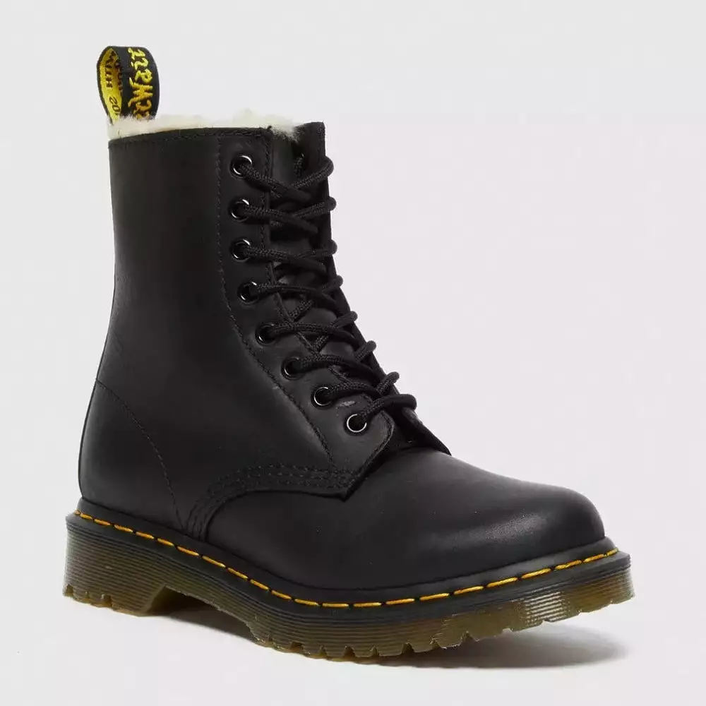 Dr. Martens Women's 1460 Serena Faux Fur Lined - Black