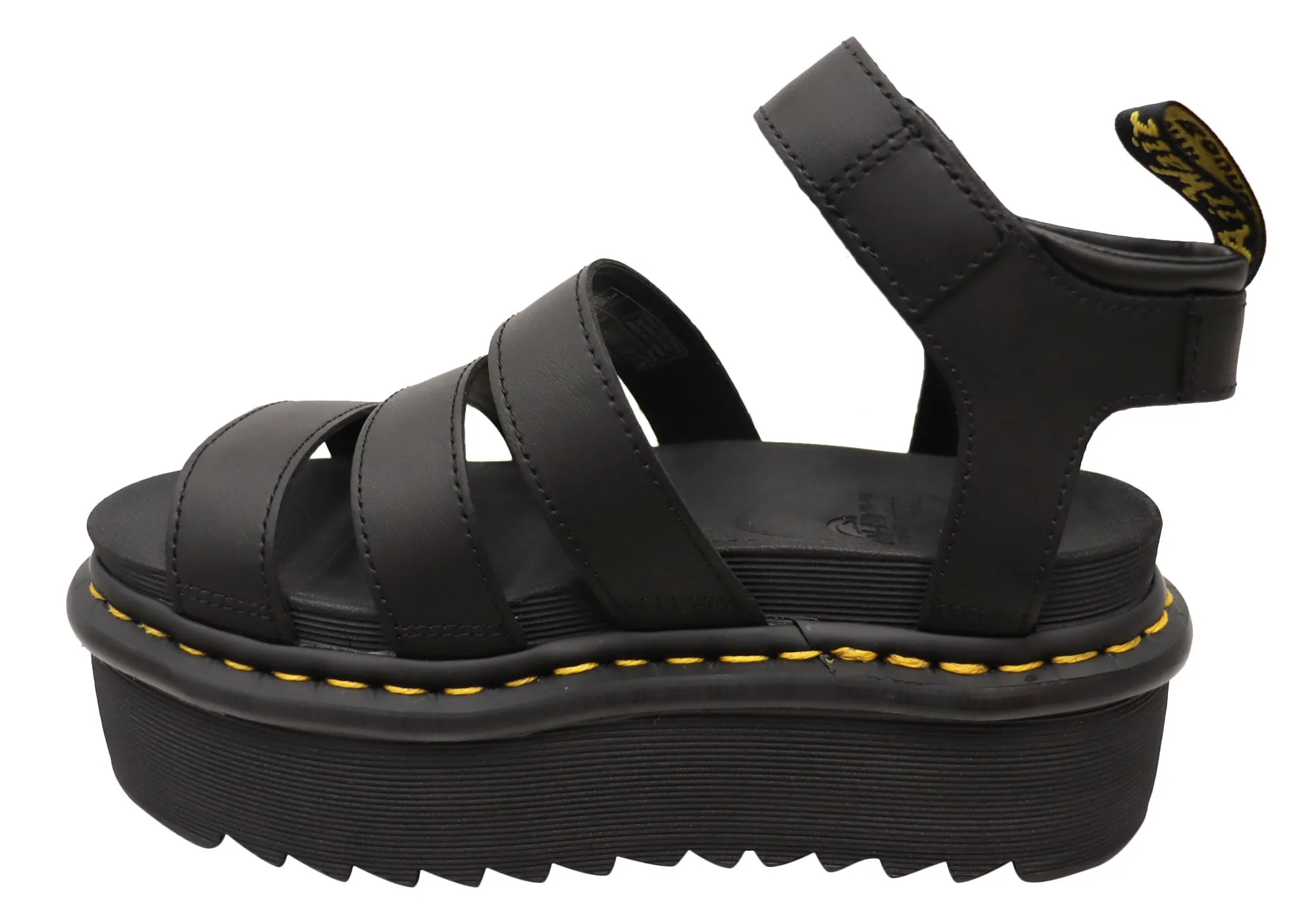 Dr Martens Womens Blaire Quad Hydro Leather Platform Sandals