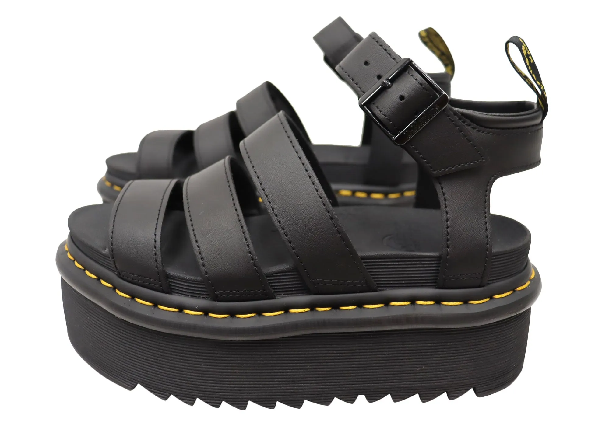 Dr Martens Womens Blaire Quad Hydro Leather Platform Sandals