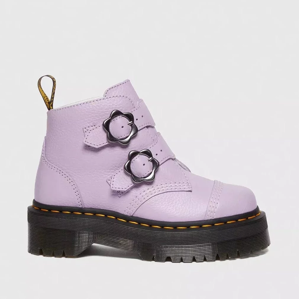 Dr. Martens Women's Devon Quad Flower Buckle - Lilac Milled Nappa