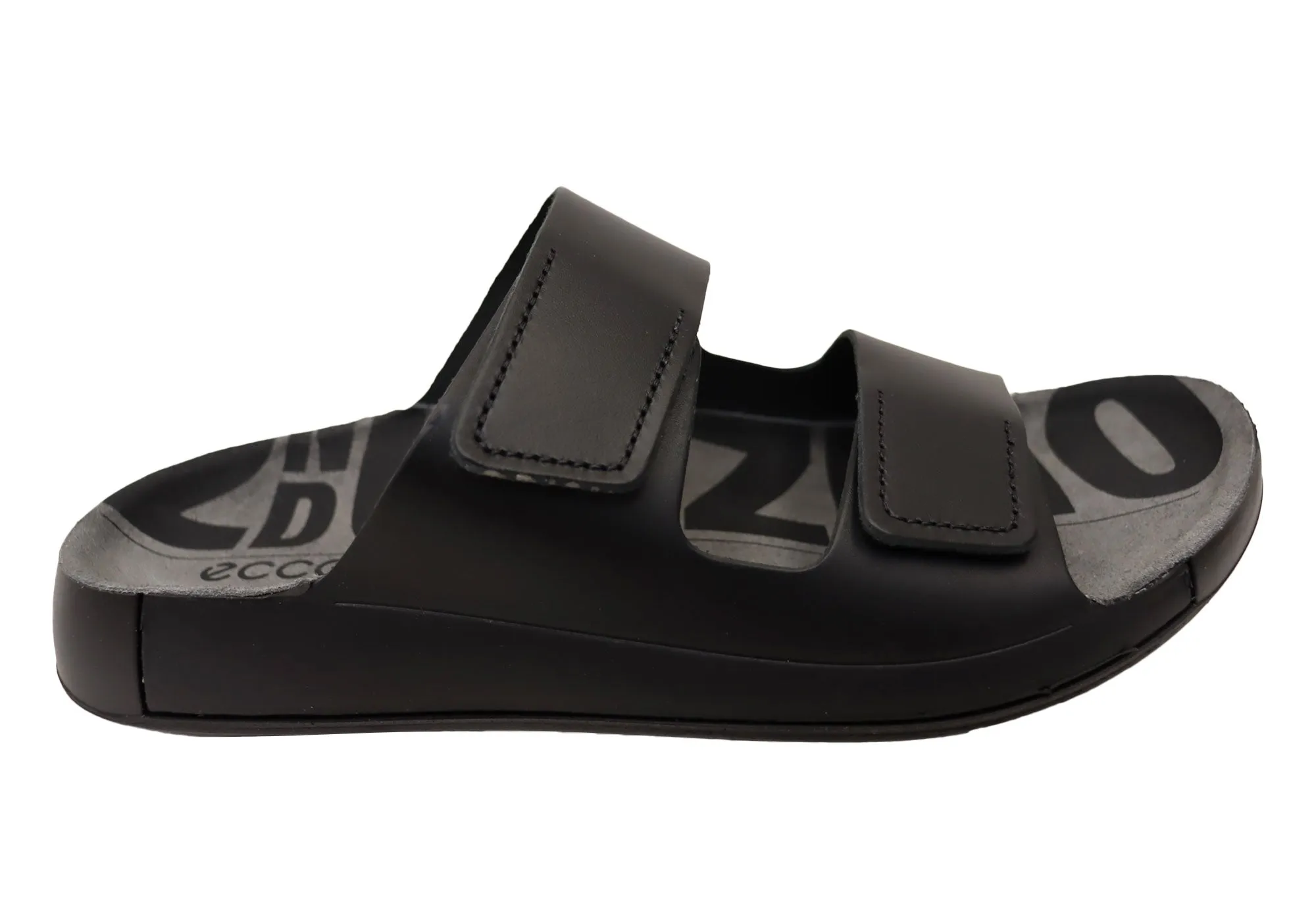 ECCO Mens Comfortable Leather 2nd Cozmo Slides Sandals