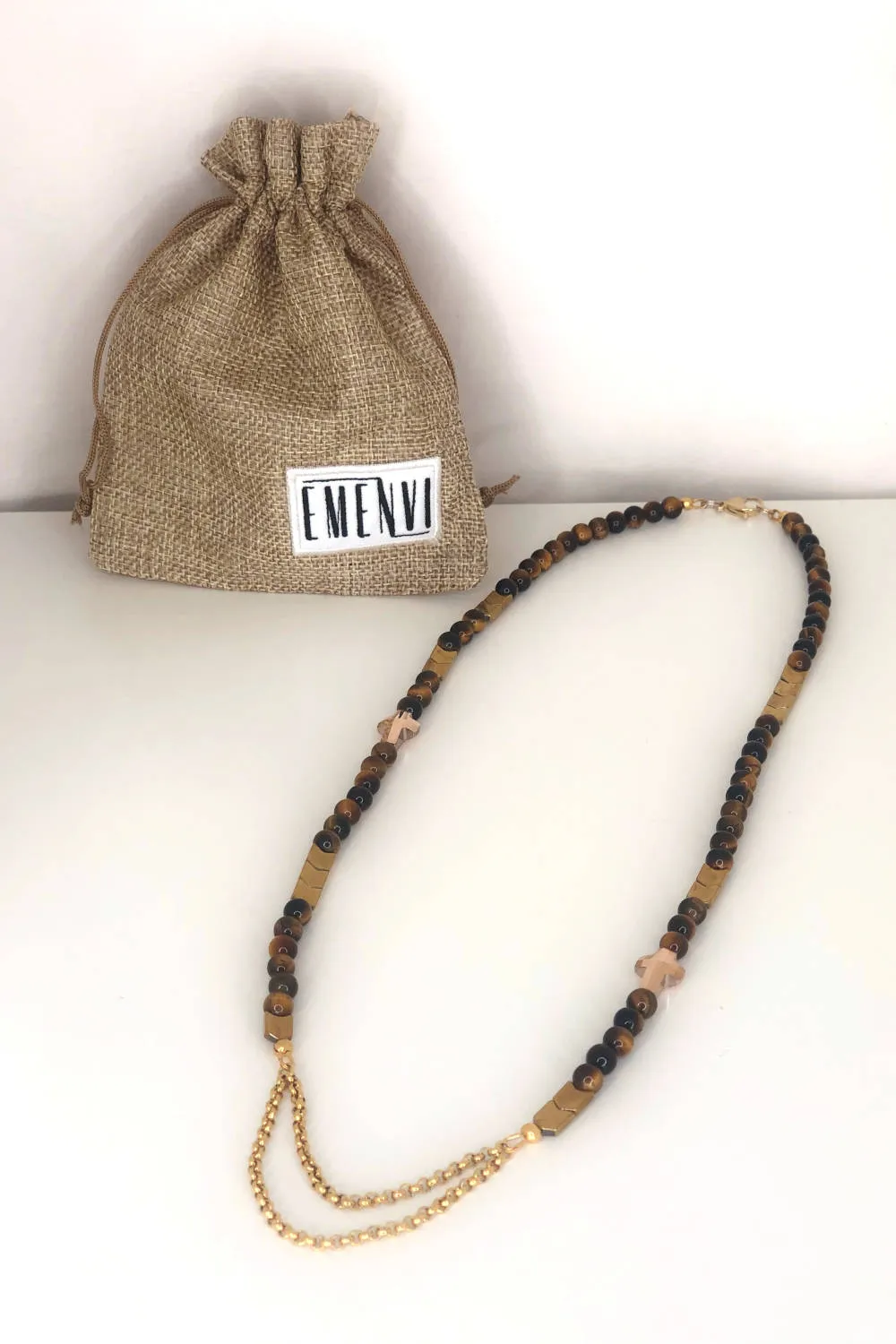 Emenvi Gold Tiger Eye Necklace