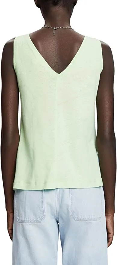 Esprit Citrus Green V-Neck Tank Top