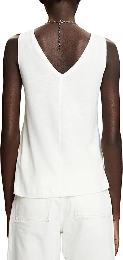 Esprit Off White V-Neck Tank Top