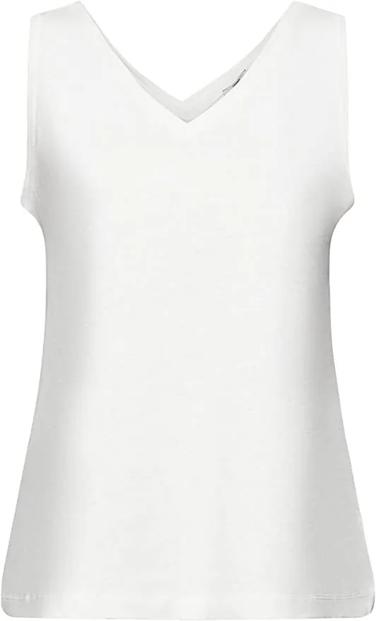 Esprit Off White V-Neck Tank Top