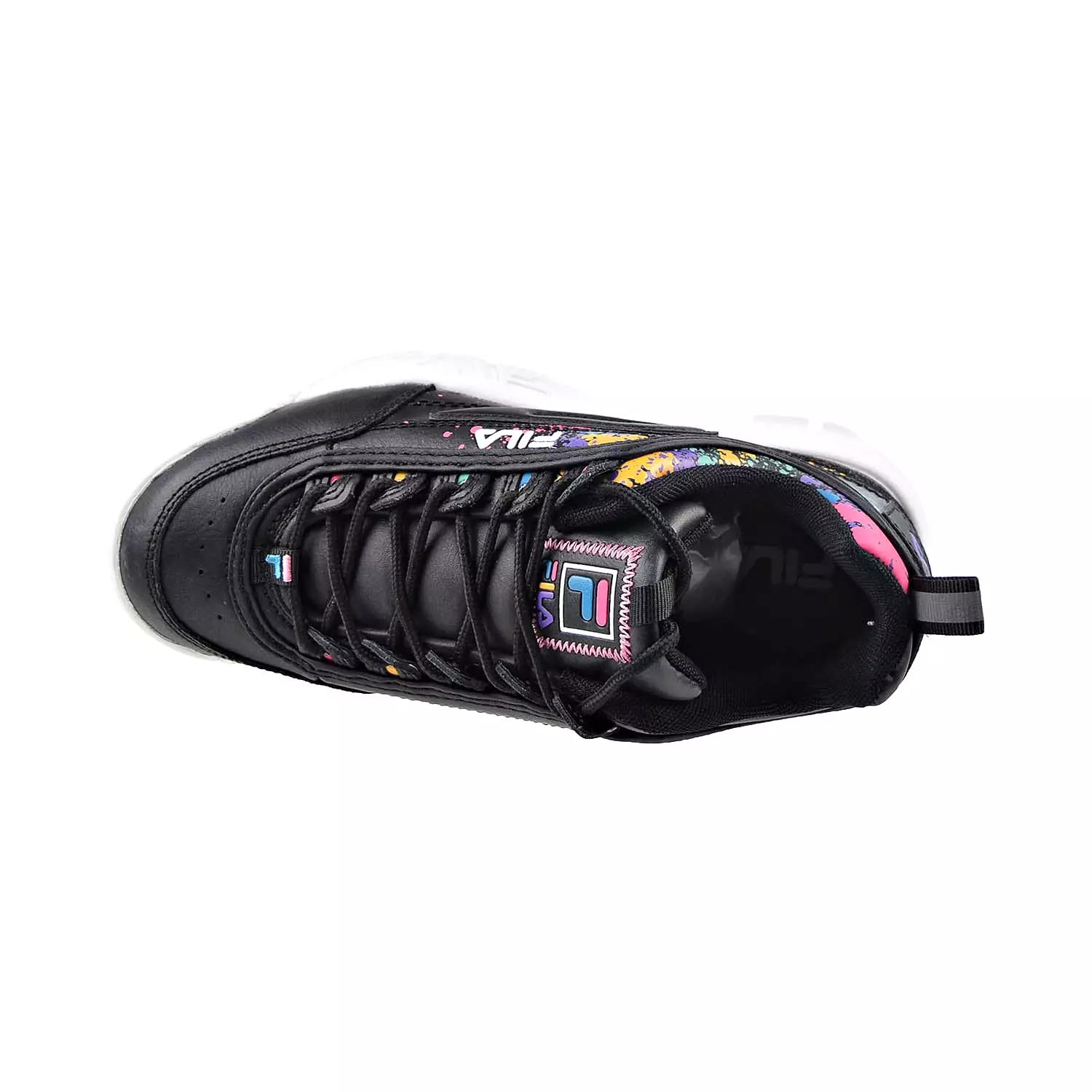 Fila Disruptor II DIY Paint Splatter Women's Shoes Black-White-Shocking Pink