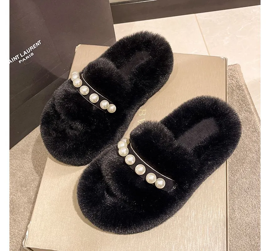 Fluffy Platform Slippers cc26