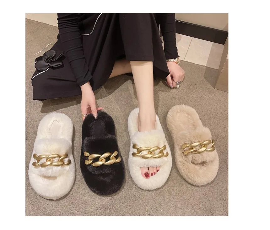 Fluffy Platform Slippers cc26