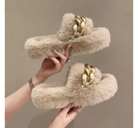 Fluffy Platform Slippers cc26